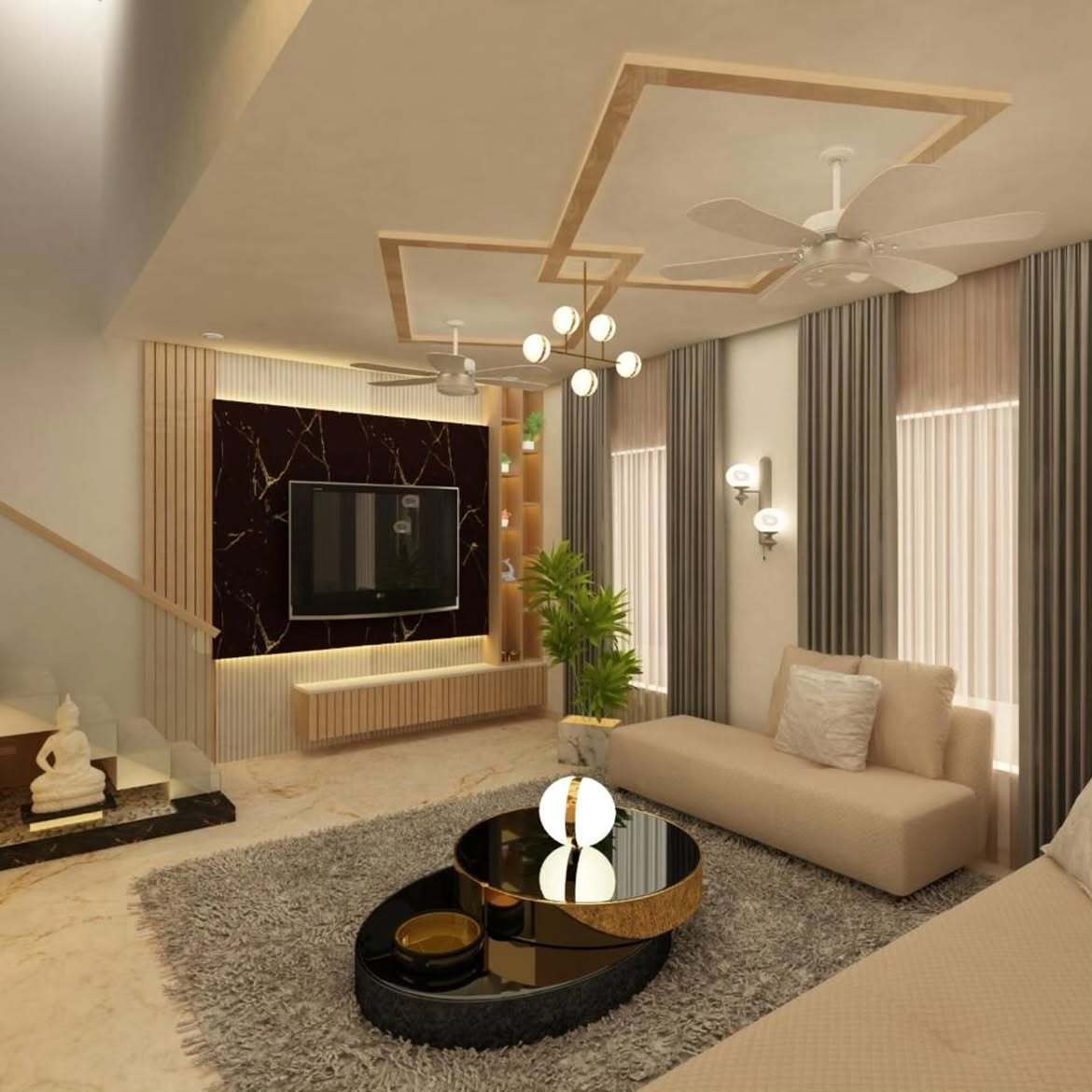 Finished interior by Golden Key Infra-Tech